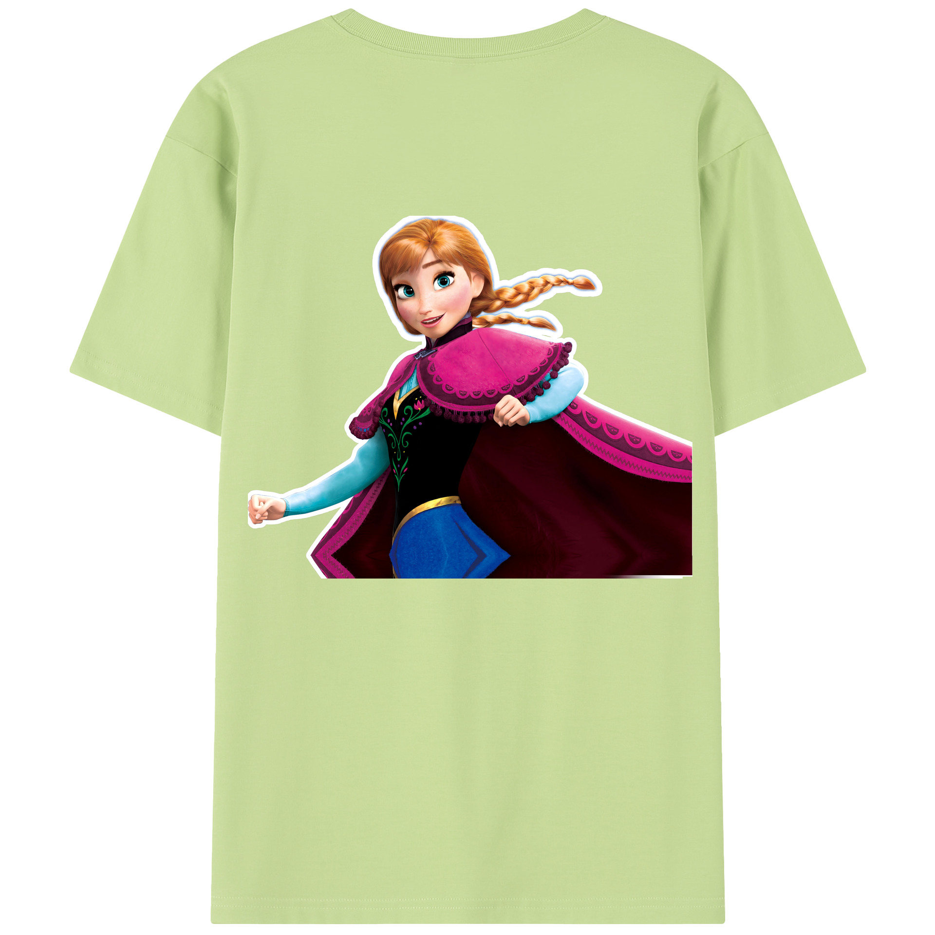 （画像用） アナと雪の女王 アンナ エルサ Frozen Anna Elsa 綿100％半袖Tシャツ（背面プリント）